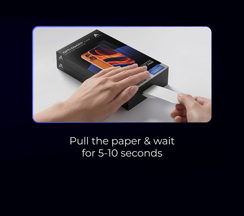 Step 03: pull the paper and wait 5–10 seconds